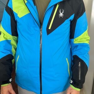 Spyder Vibrant Blue and Black Jacket with Lime Accents